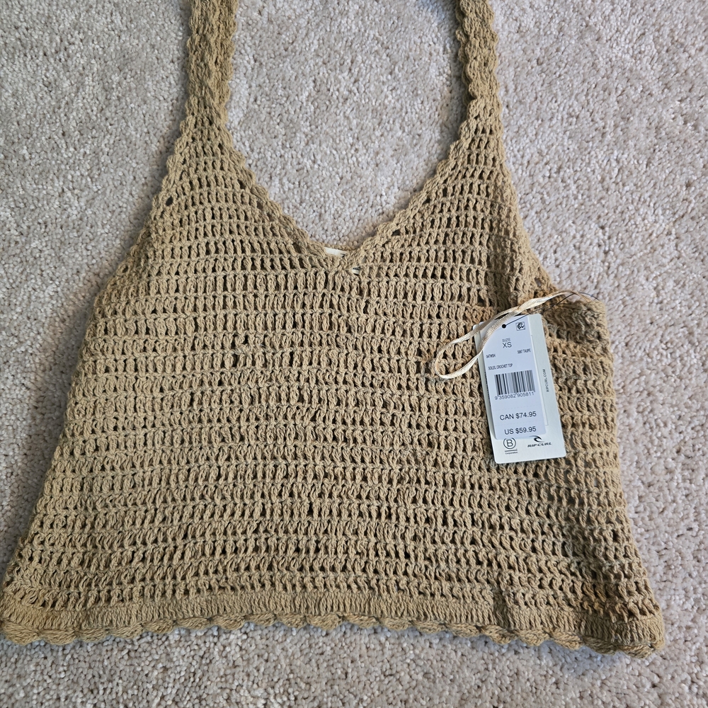 Rip Curl Tan Crochet Tank Top